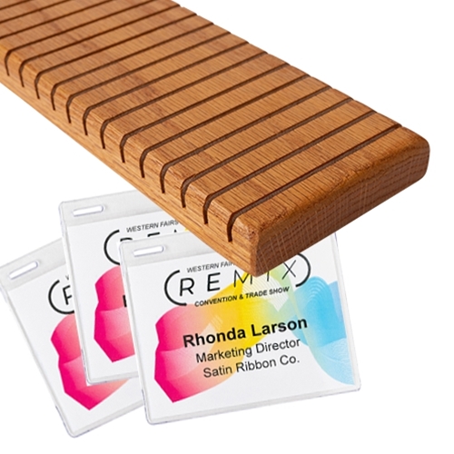 Wooden Badge Holder Name Badge Productions