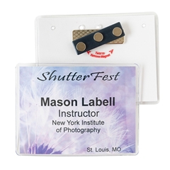 4" x 3" Name Badge Holder - 3 TP Magnet