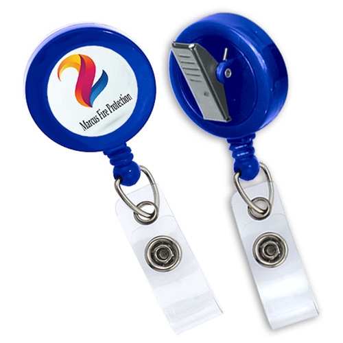 Imprinted Value Badge Reel - Swivel Bulldog Clip