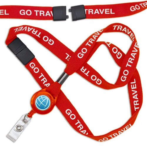 5/8 Imprinted Breakaway Lanyard and Badge Reel - Name Badge