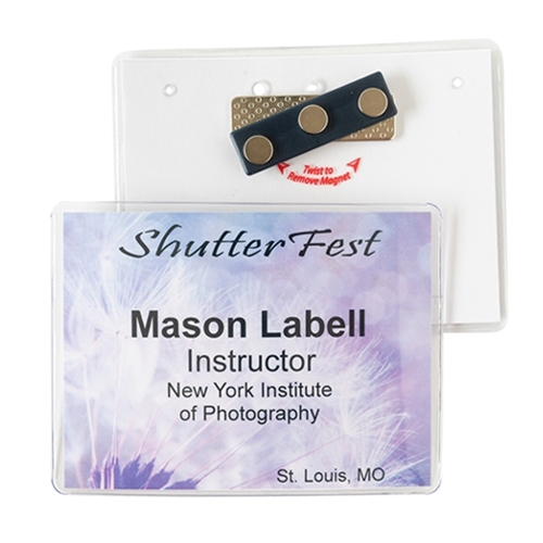  4" x 3" Name Badge Holder - 3 TP Magnet