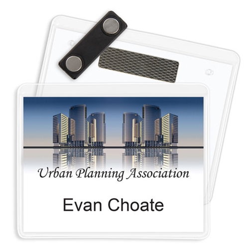 4" x 3" Name Badge Holder - 2 TP Magnet