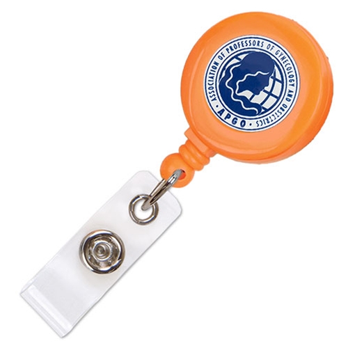 Imprinted Neon Badge Reel - Belt Clip