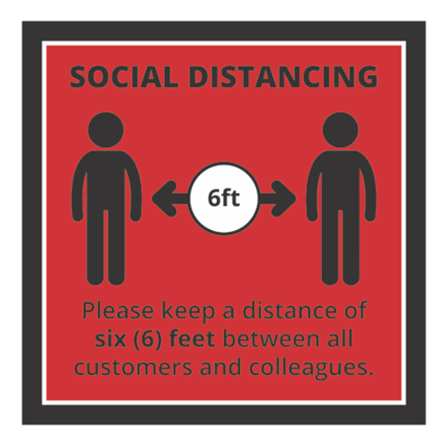 12" Floor Decal - "SOCIAL DISTANCING"