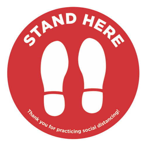 12" Floor Decal - "STAND HERE"