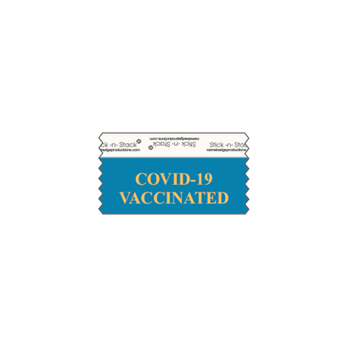 3" Stick-n-Stack Horizontal Ribbon - COVID-19 VACCINATED