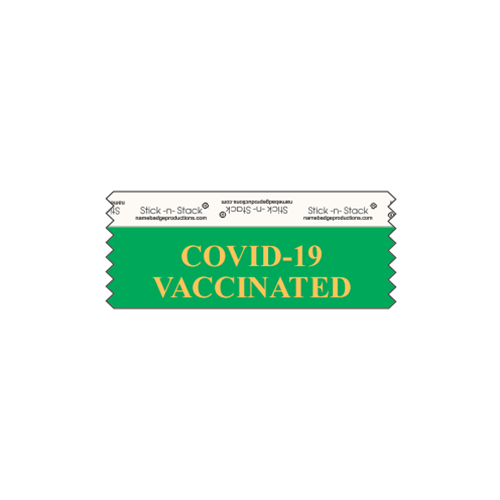 4" Stick-n-Stack Horizontal Ribbon - COVID-19 VACCINATED